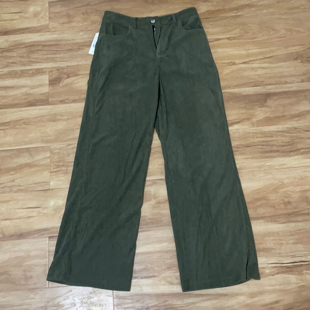 Y2K green pants wide leg size L